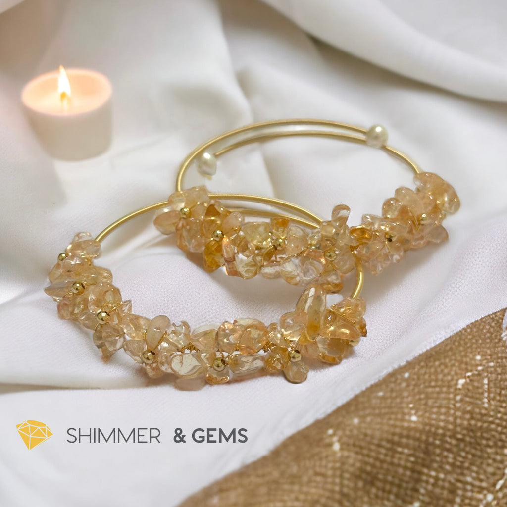 Citrine Bangle (Handmade Wirewrapped 14k gold filled)
