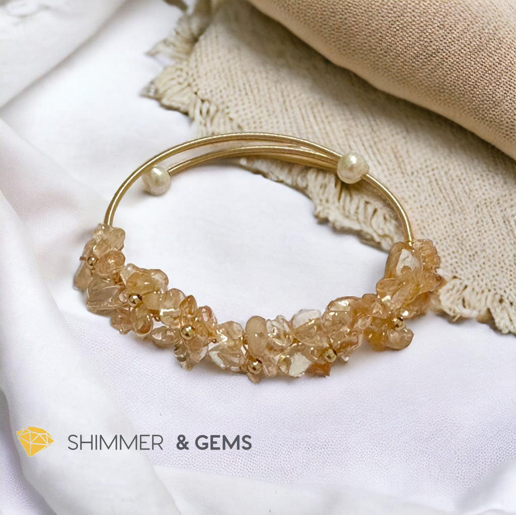 Citrine Bangle (Handmade Wirewrapped 14k gold filled)