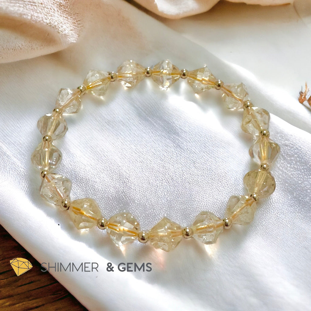 Citrine Bi-cone 8mm Bracelet with 14k Gold Filled (AAA Grade)