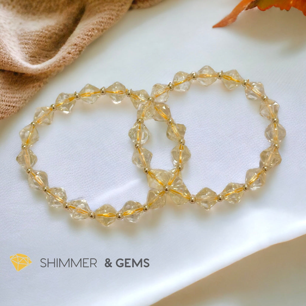 Citrine Bi-cone 8mm Bracelet with 14k Gold Filled (AAA Grade)