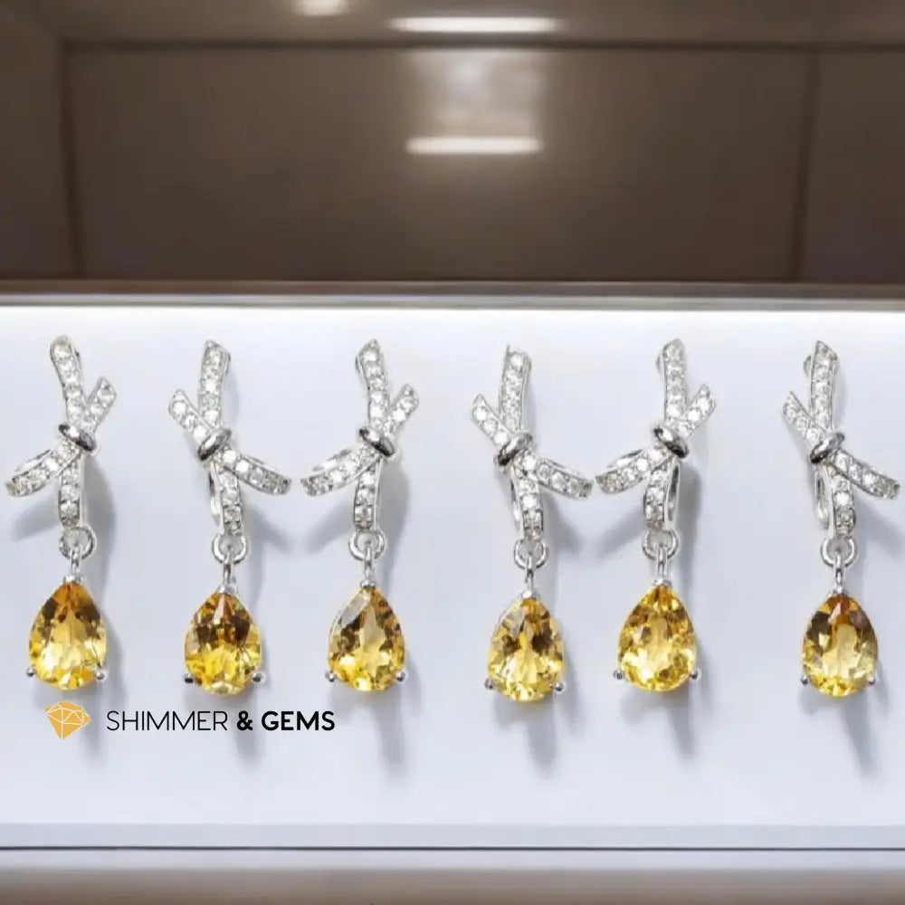 Citrine Dangle Earrings 925 Silver (AAA) 5x7mm 5x7 earrings Earrings