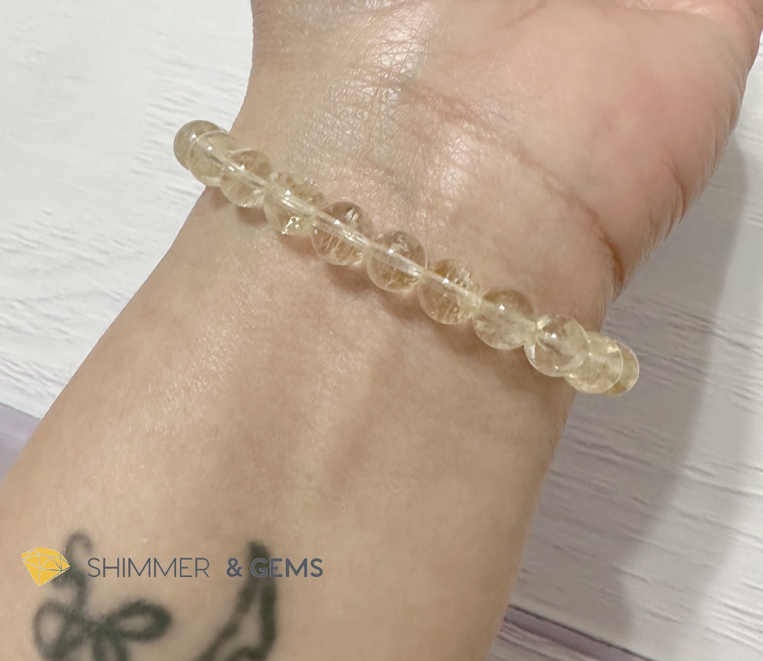 Citrine Money Bag Bracelet 6mm (24K Gold Filled Brass)