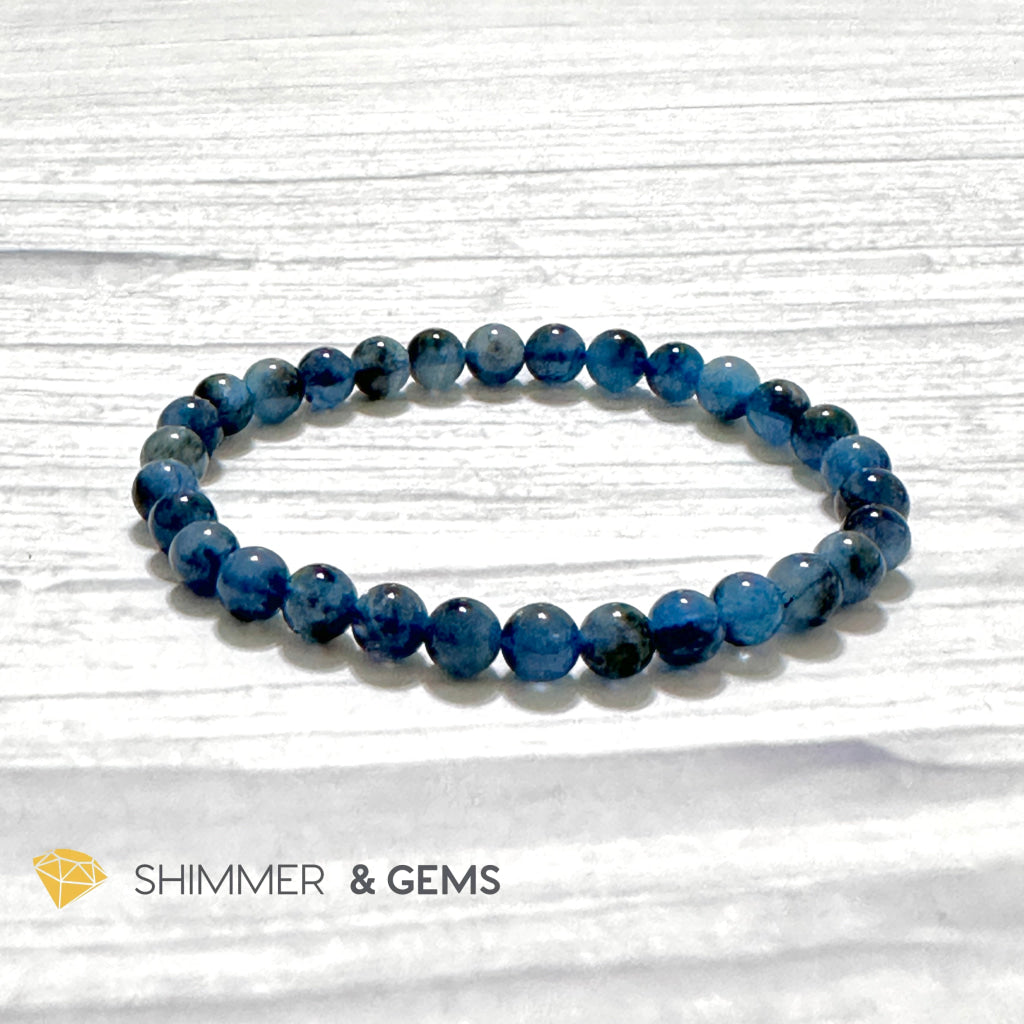 Devil Blue Aquamarine Bracelet 6mm (Black Quartz Morion & Aquamarine) 6mm (Brazil)