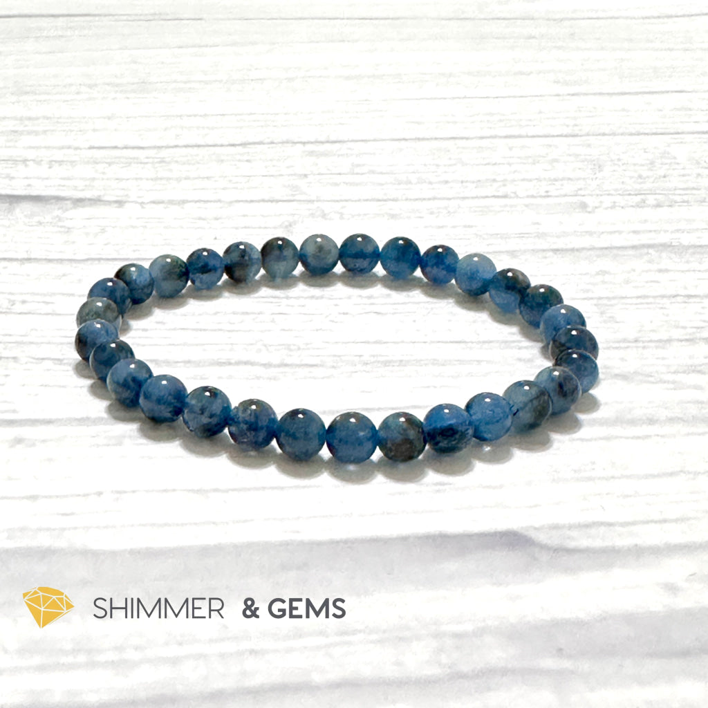 Devil Blue Aquamarine Bracelet 6mm (Black Quartz Morion & Aquamarine) 6mm (Brazil)