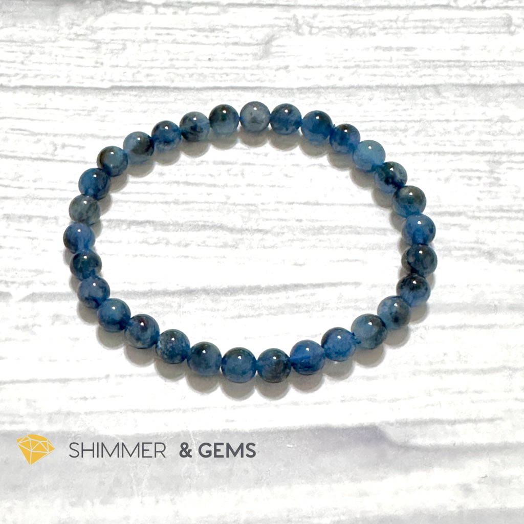 Devil Blue Aquamarine Bracelet 6mm (Black Quartz Morion & Aquamarine) 6mm (Brazil)