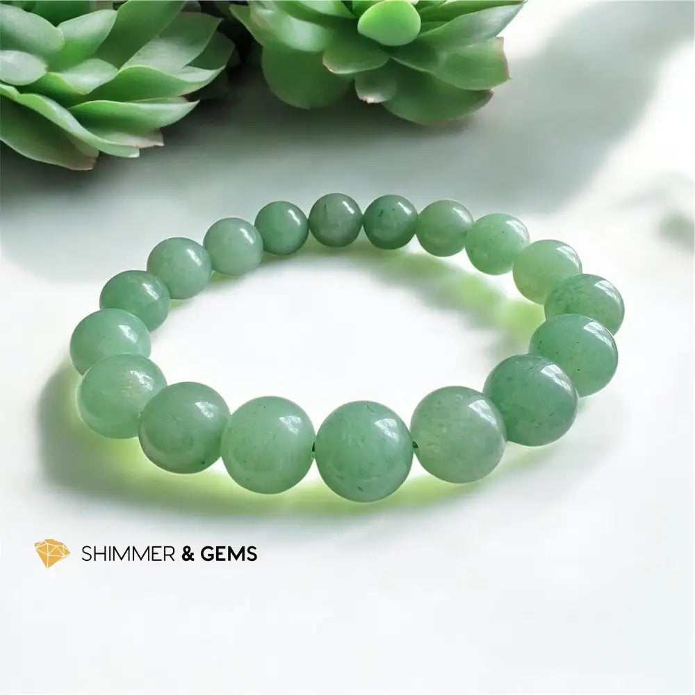 Green Aventurine Bracelet 12mm (Good Health & Good Luck) Bracelets