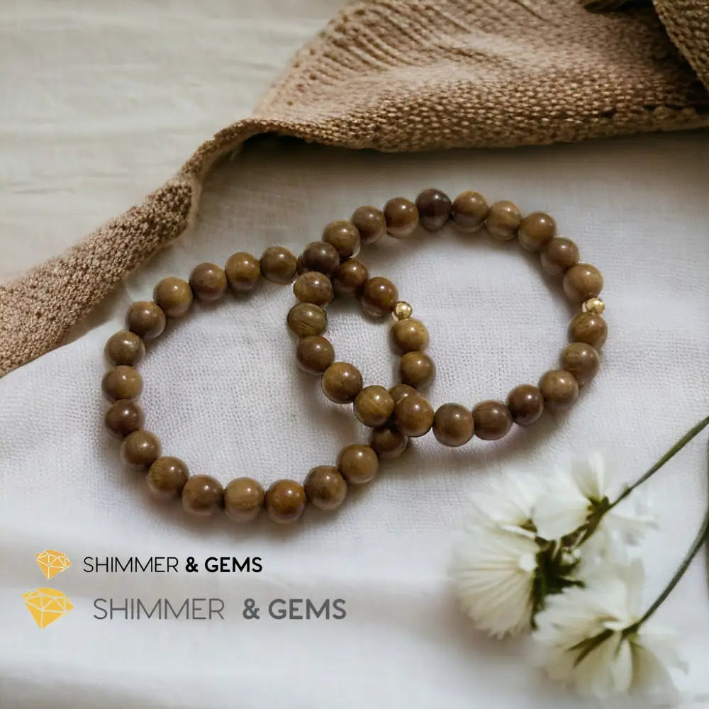 Green Rosewood 8mm Bracelet (Argentina) Mala Beads