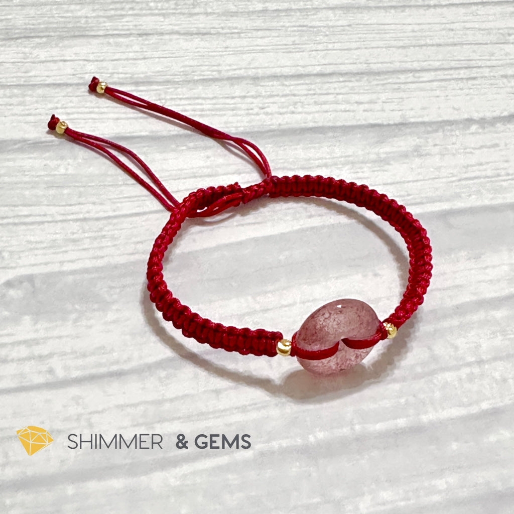 Harmony Buckle Strawberry Quartz Donut Red Woven Bracelet