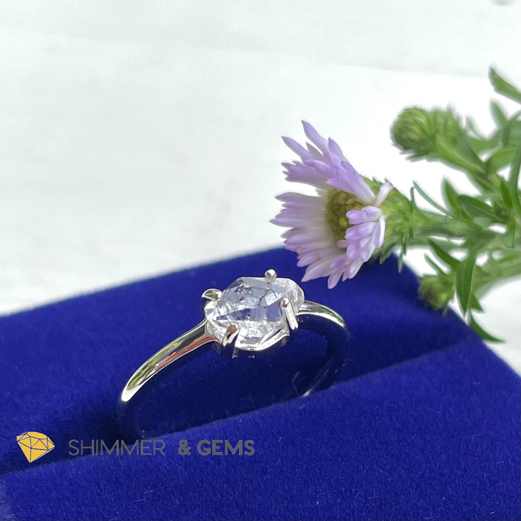 Herkimer Diamond 925 Silver Ring (High Vibrational) Rings