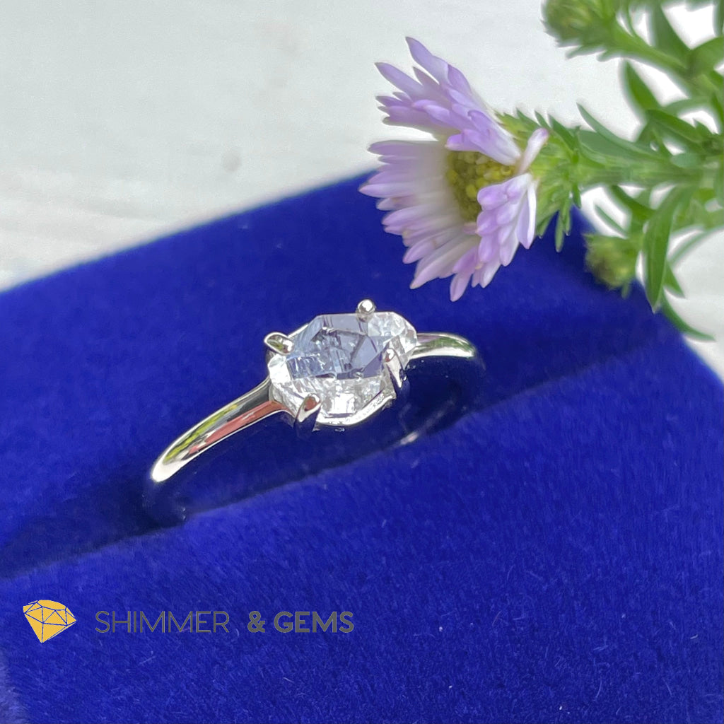 Herkimer Diamond 925 Silver Ring (High Vibrational) Rings