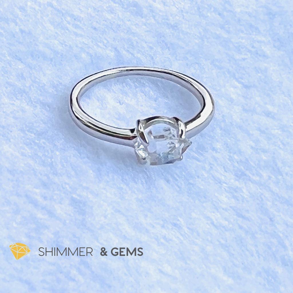 Herkimer Diamond 925 Silver Ring Aa Grade (High Vibrational) Rings