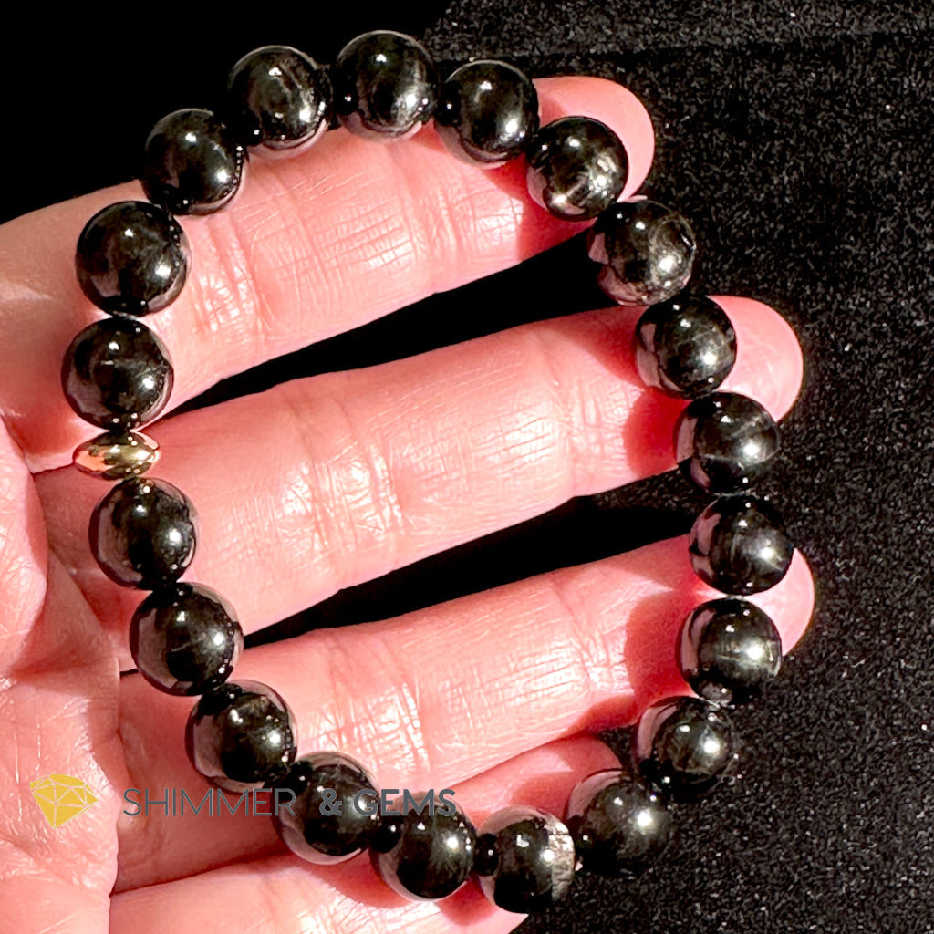 Hypersthene 8mm Bracelet AA Grade (with 14k Gold Filled) Egypt