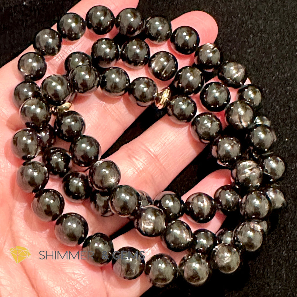 Hypersthene 8mm Bracelet AA Grade (with 14k Gold Filled) Egypt