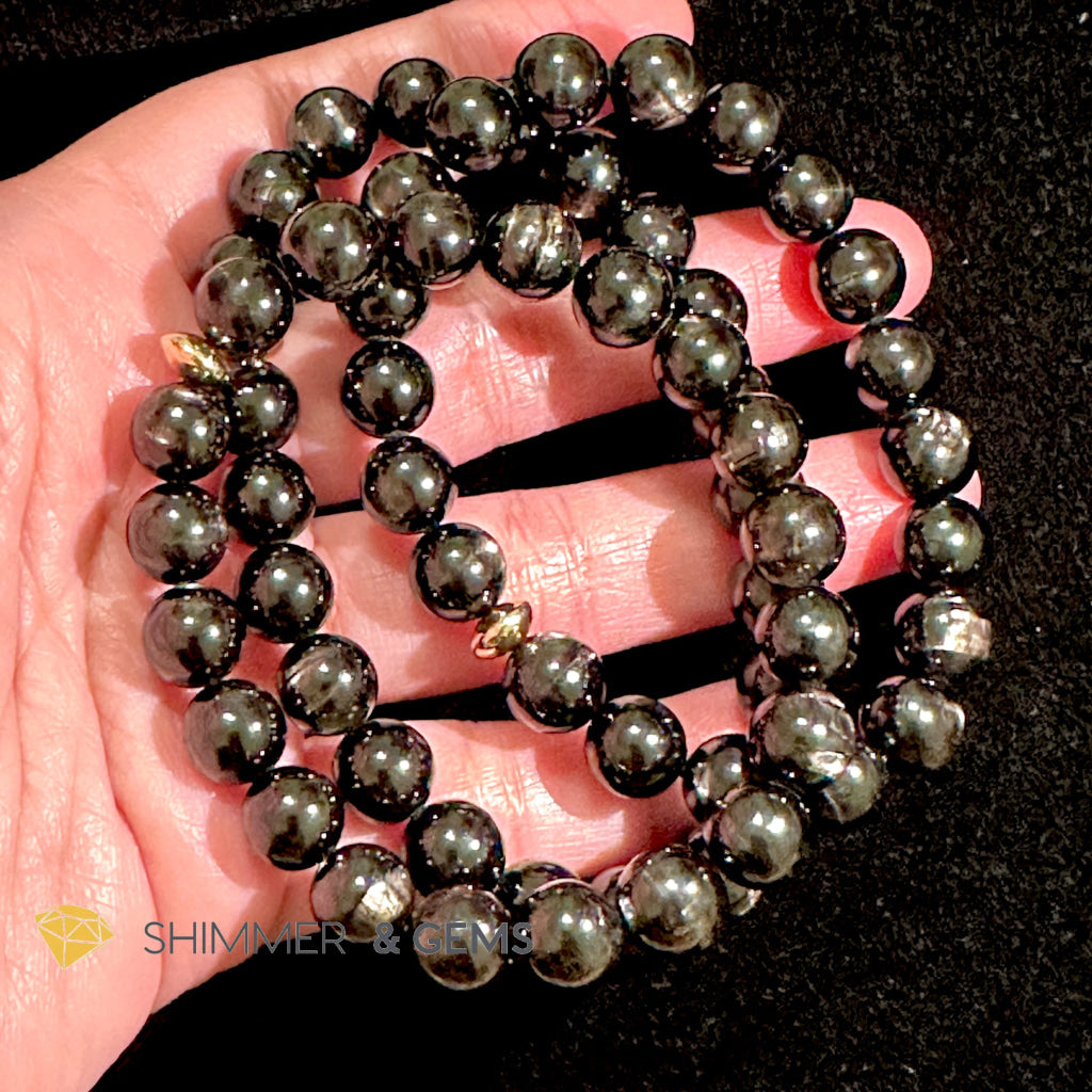 Hypersthene 8mm Bracelet AA Grade (with 14k Gold Filled) Egypt