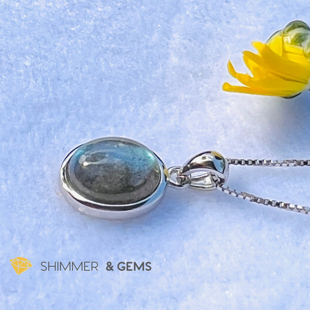 Labradorite Oval Pendant 8X10Mm (Aura Cleanse) Only Charms & Pendants