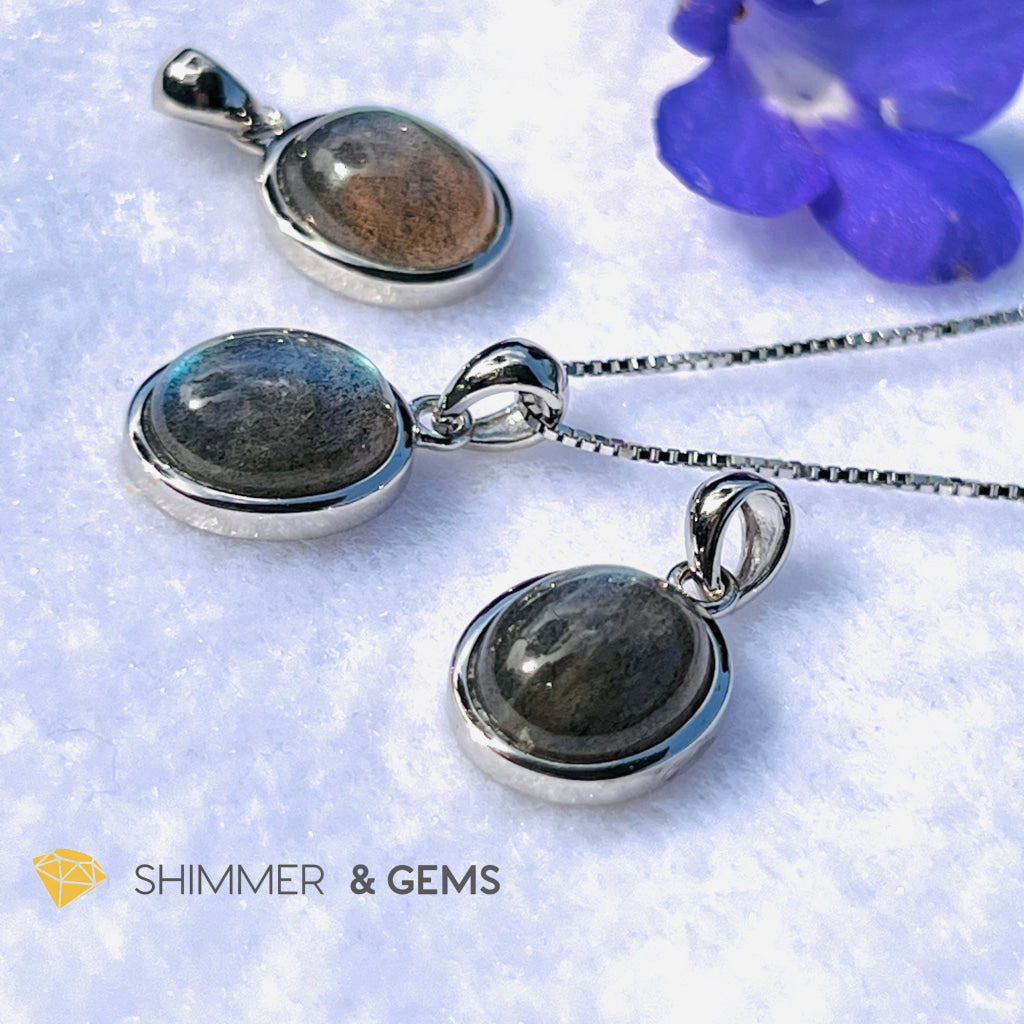 Labradorite Oval Pendant 8X10Mm (Aura Cleanse) Charms & Pendants