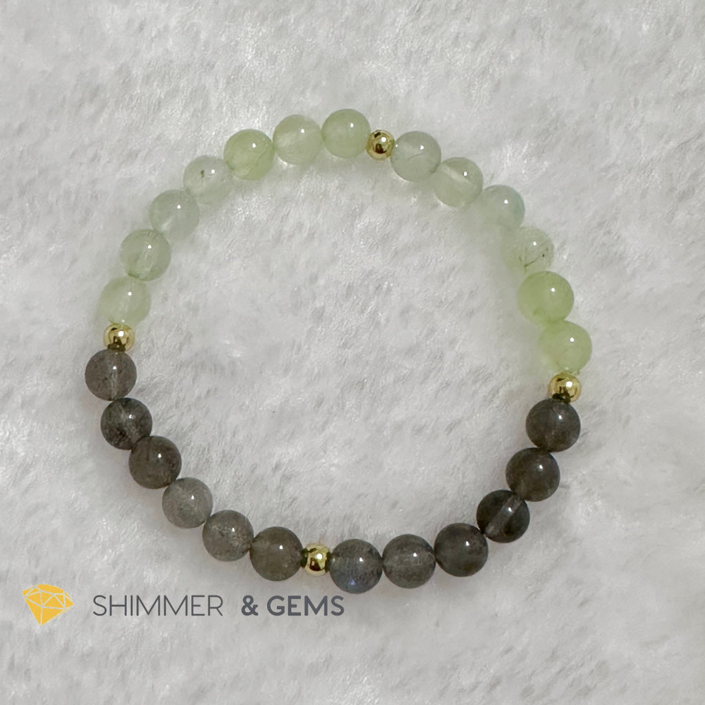 Ox Animal Zodiac 2024 Goodluck Bracelet (Peridot/ Prehnite & Labradorite) Feng Shui