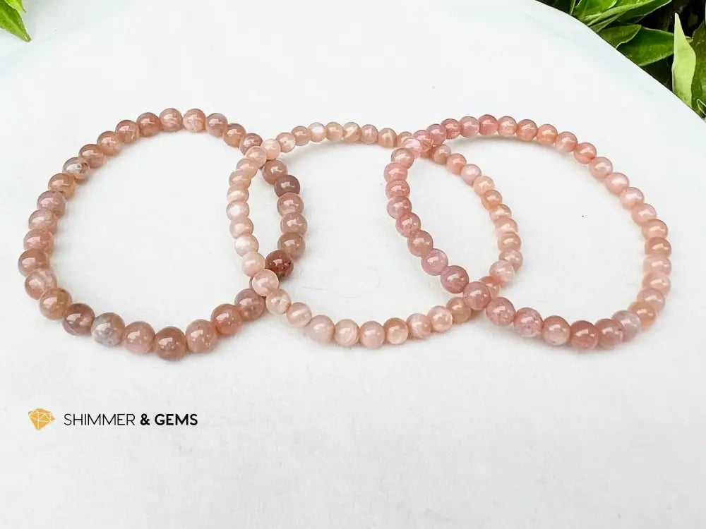 Peach Moonstone Bracelet (5mm)