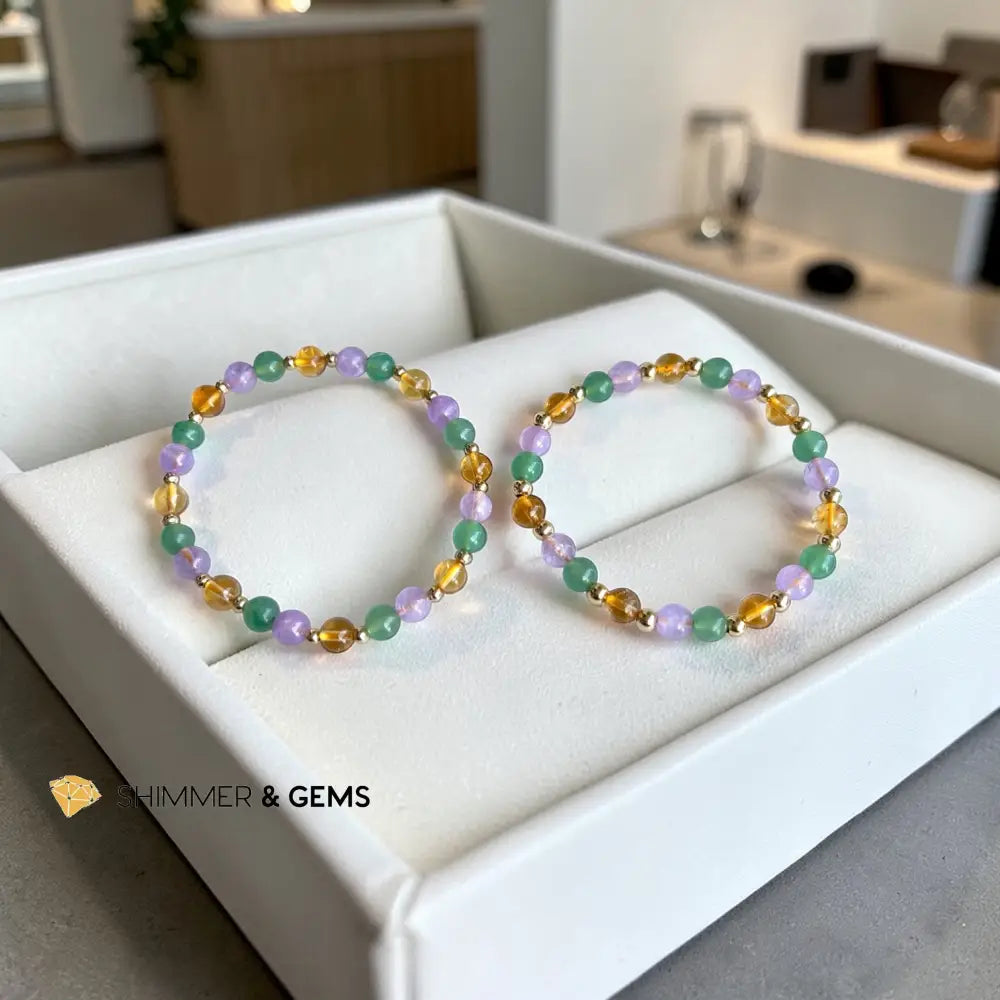 PROSPER 6mm Bracelet (Citrine Aventurine & Lilac Amethyst)