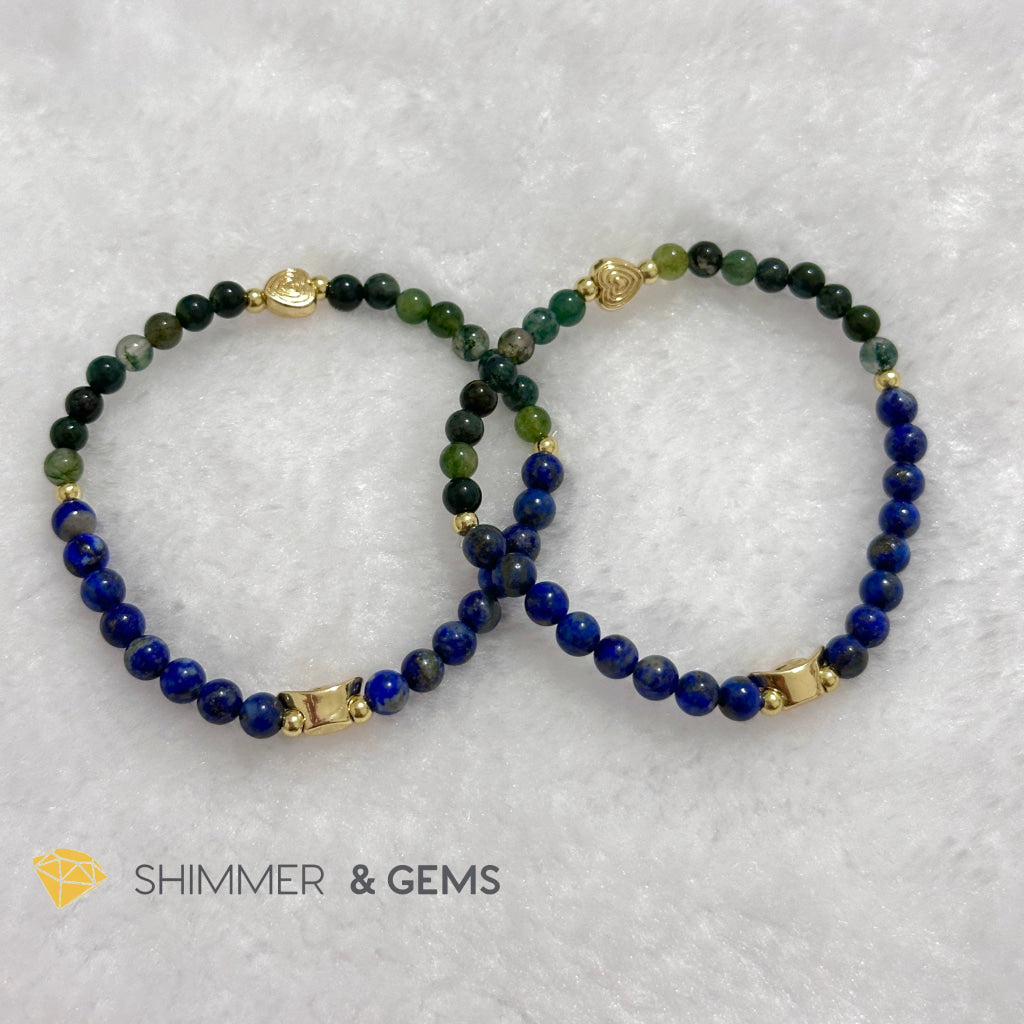 Rabbit Animal Zodiac 2024 Goodluck Bracelet (Lapis Lazuli & Moss Agate) Feng Shui