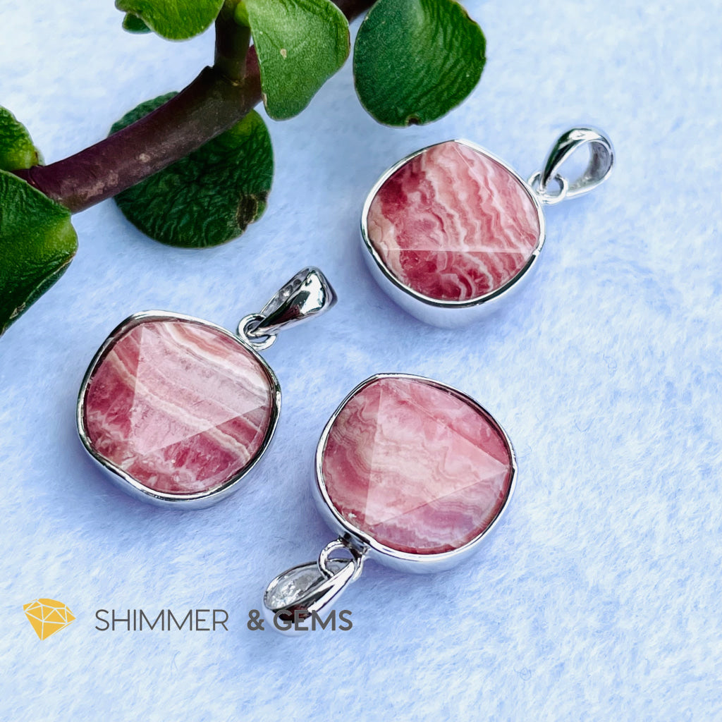 Star Of David Rhodochrosite 12Mm Pendants 925 Silver Charms &