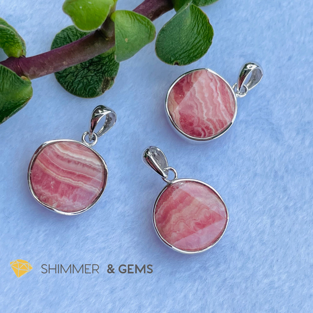 Star Of David Rhodochrosite 12Mm Pendants 925 Silver Charms &
