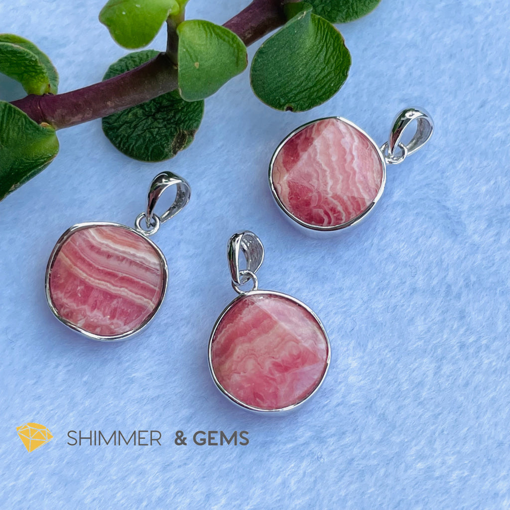 Star Of David Rhodochrosite 12Mm Pendants 925 Silver Charms &