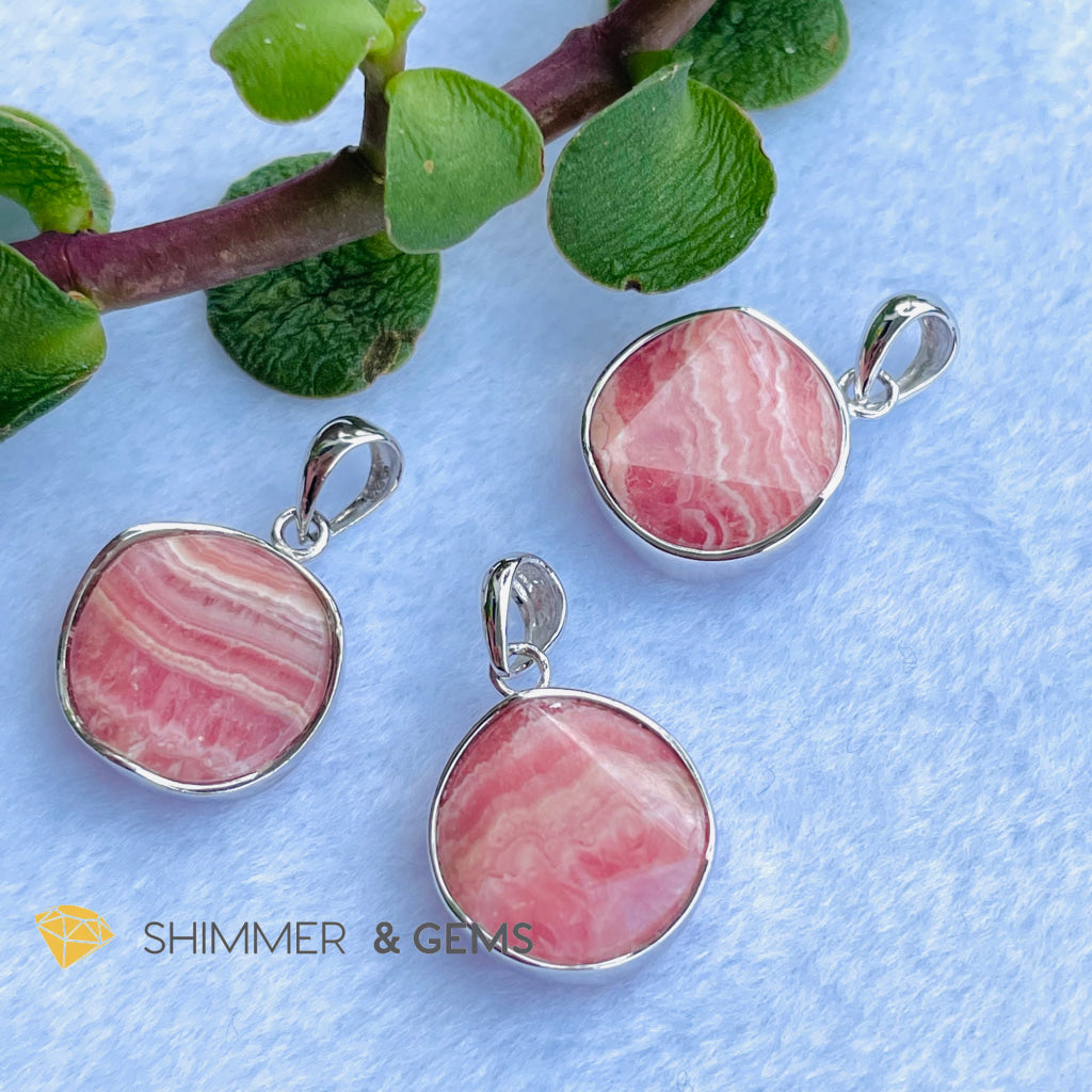 Star Of David Rhodochrosite 12Mm Pendants 925 Silver Charms &