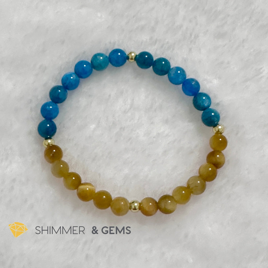 Rooster Animal Zodiac 2024 Goodluck Bracelet (Blue Apatite & Golden Tiger’s Eye) Feng Shui