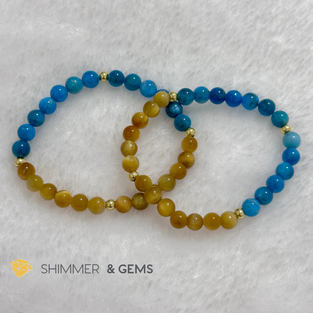 Rooster Animal Zodiac 2024 Goodluck Bracelet (Blue Apatite & Golden Tiger’s Eye) Feng Shui