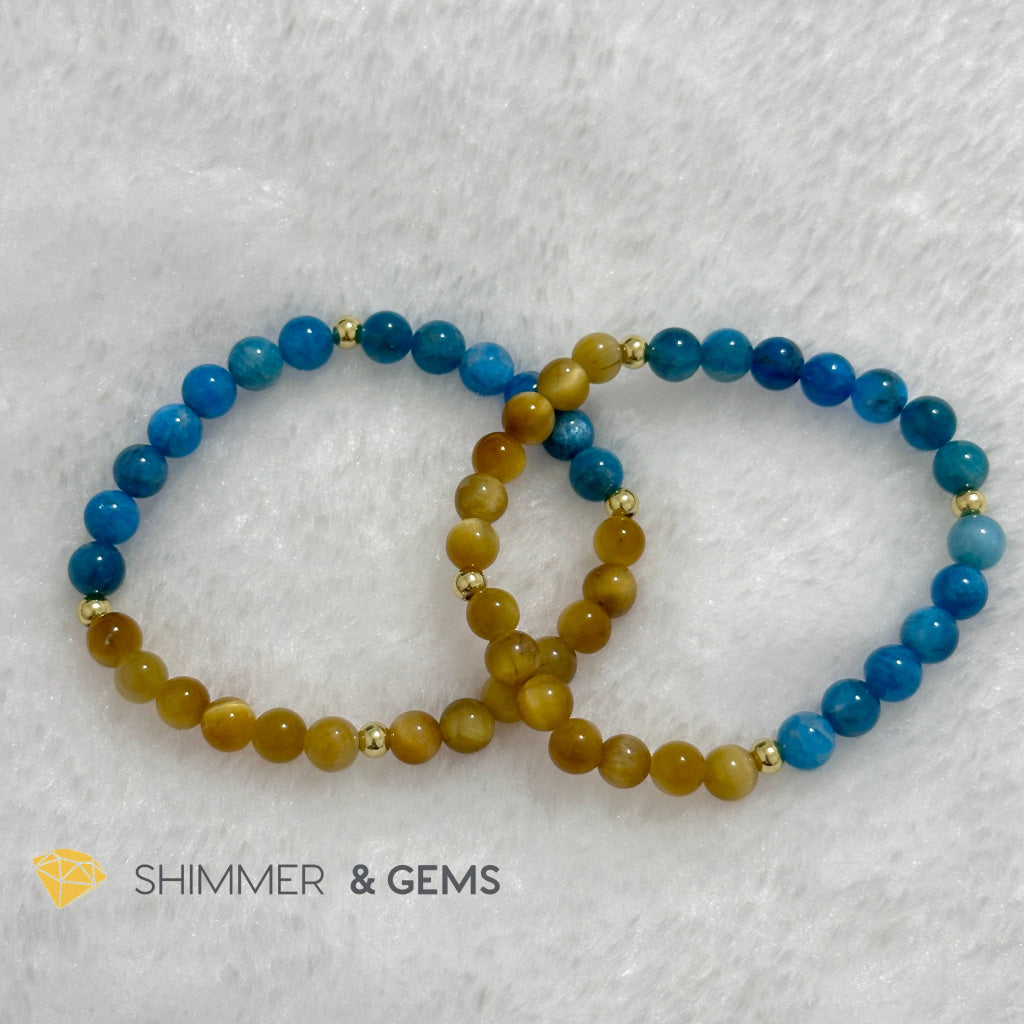 Rooster Animal Zodiac 2024 Goodluck Bracelet (Blue Apatite & Golden Tiger’s Eye) Feng Shui