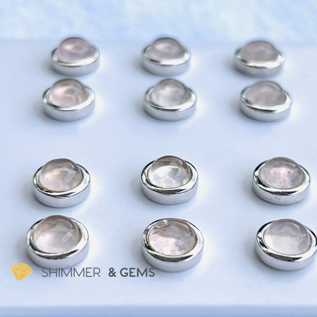 Rose Quartz 6Mm Round Earrings (Love And Harmony)