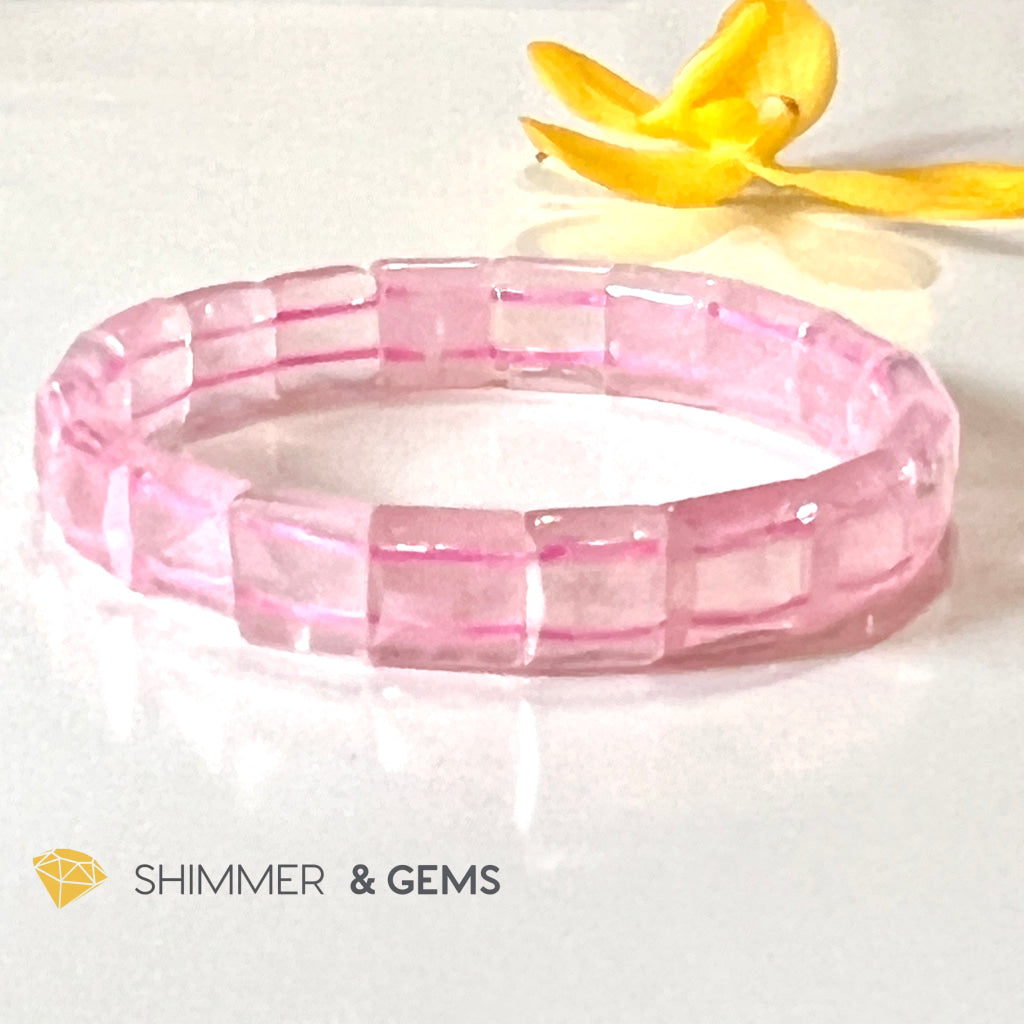 Rose Quartz Bangle (Aaa Grade) 6-6.5 Shimm