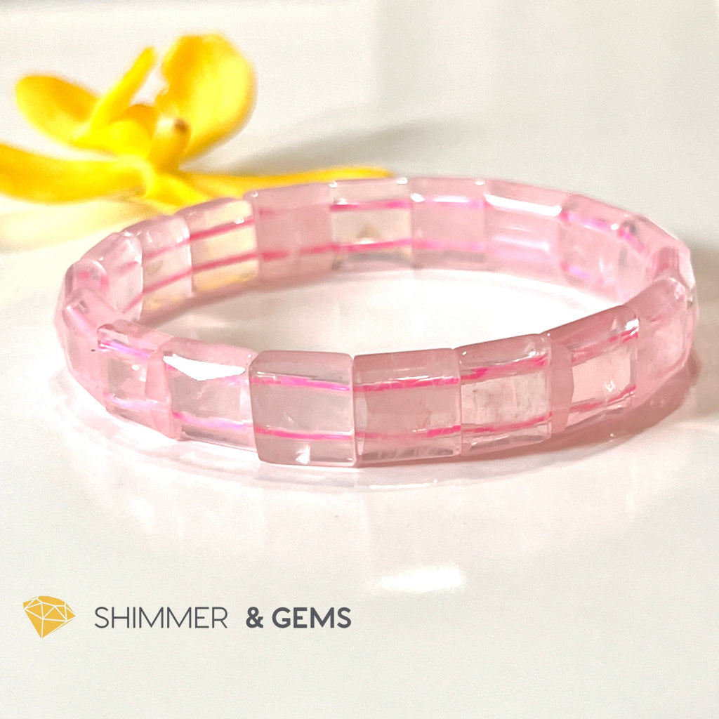 Rose Quartz Bangle (Aaa Grade) Shimm