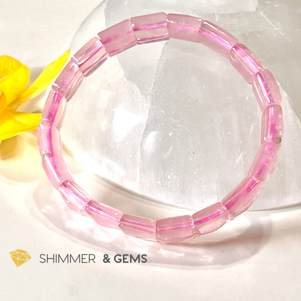 Rose Quartz Bangle (Aaa Grade) Shimm