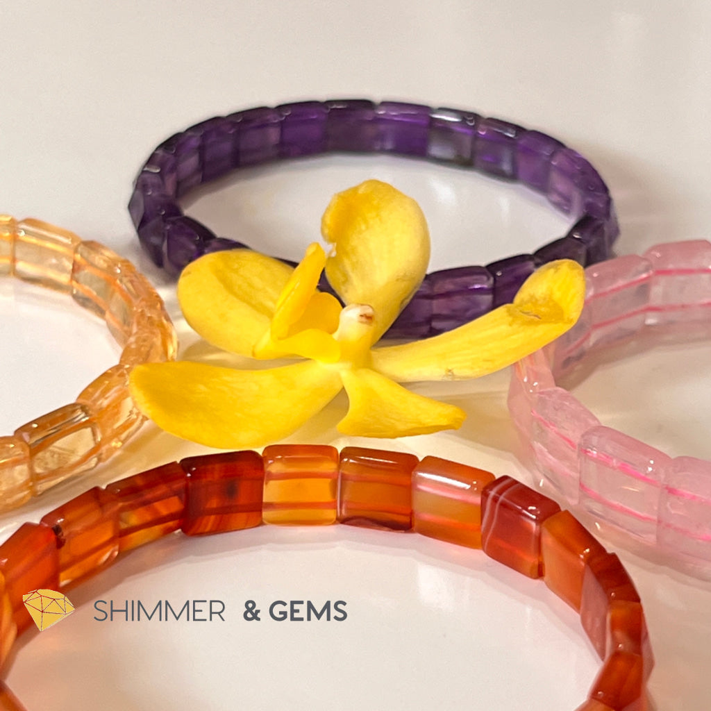 Rose Quartz Bangle (Aaa Grade) Shimm