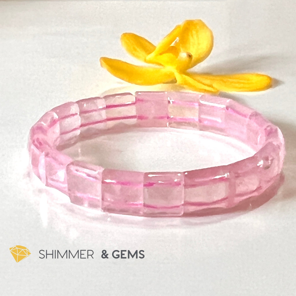 Rose Quartz Bangle (Aaa Grade) Shimm