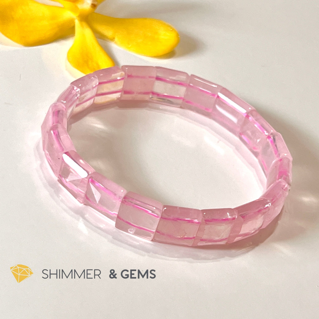 Rose Quartz Bangle (Aaa Grade) Shimm