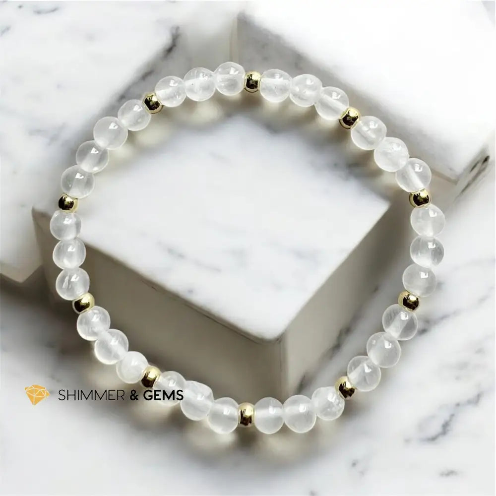 Selenite AAA Bracelet (4mm)