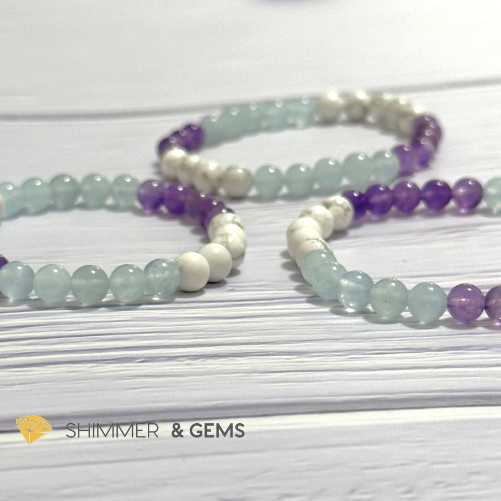 Sleep Well Remedy Bracelet (Howlite, Aquamarine & Amethyst 6mm)