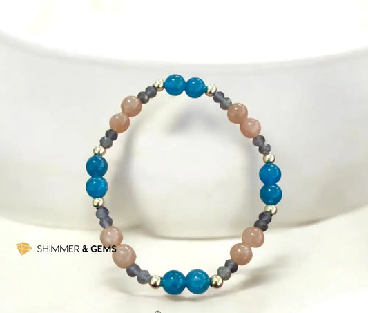 Slim Shift Bracelet (Weight-Loss) Apatite Sunstone Iolite by Audrey 5.5” Bracelets