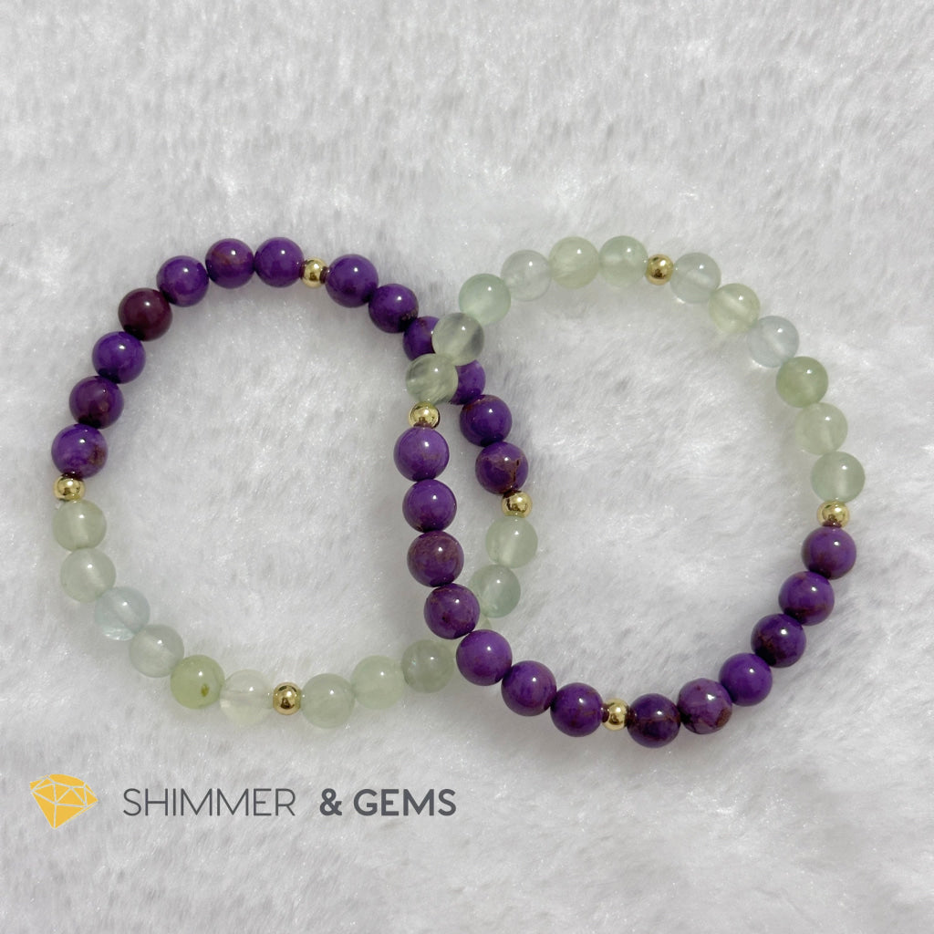 Snake Animal Zodiac 2024 Goodluck Bracelet (Purple Mica & Peridot) Feng Shui