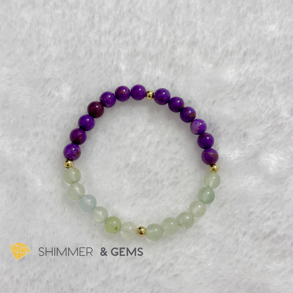 Snake Animal Zodiac 2024 Goodluck Bracelet (Purple Mica & Peridot) Feng Shui