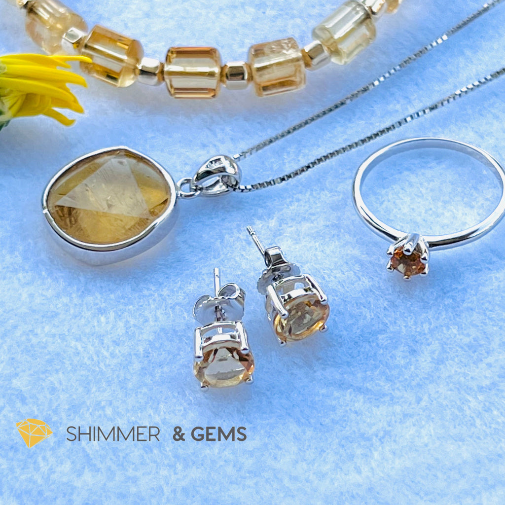 Star Of David Citrine 15Mm Pendant 925 Silver Charms & Pendants