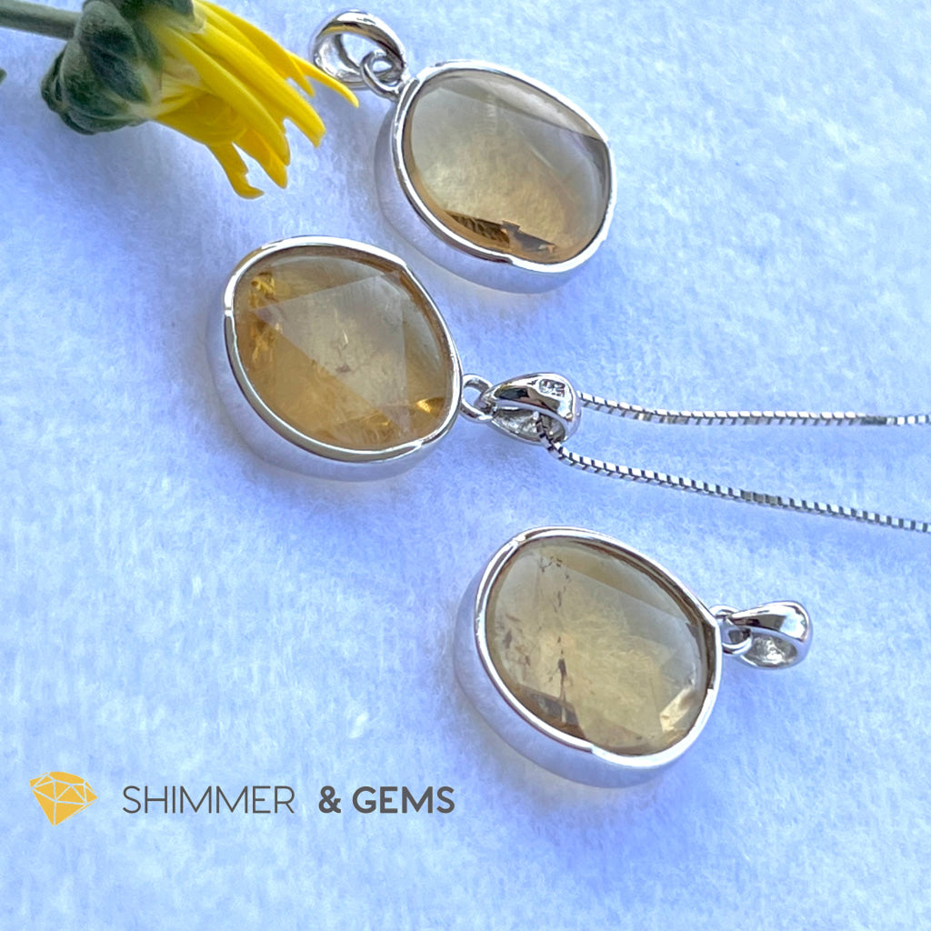 Star Of David Citrine 15Mm Pendant 925 Silver Charms & Pendants