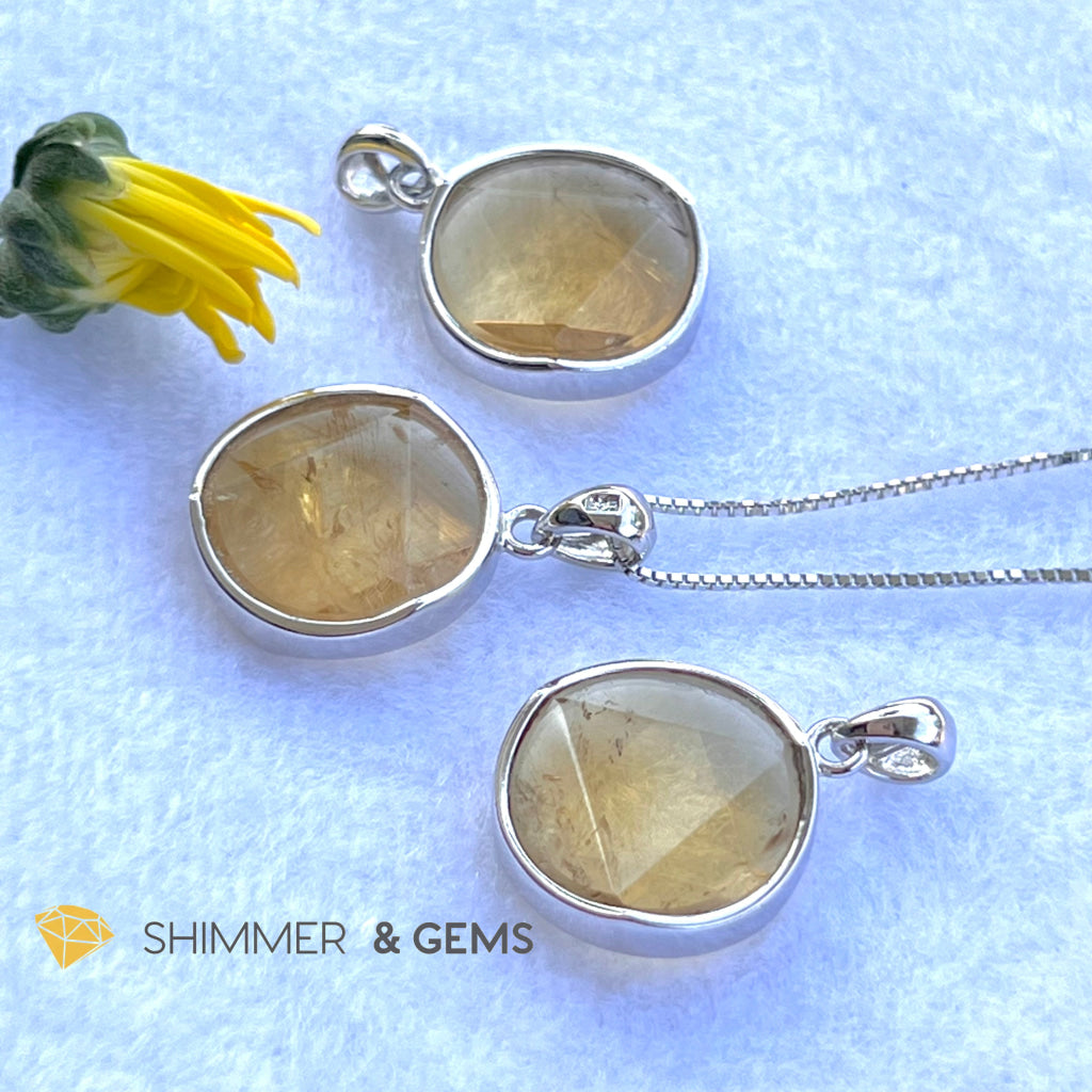 Star Of David Citrine 15Mm Pendant 925 Silver Charms & Pendants