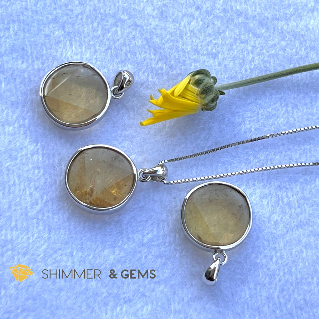 Star Of David Citrine 15Mm Pendant 925 Silver Charms & Pendants