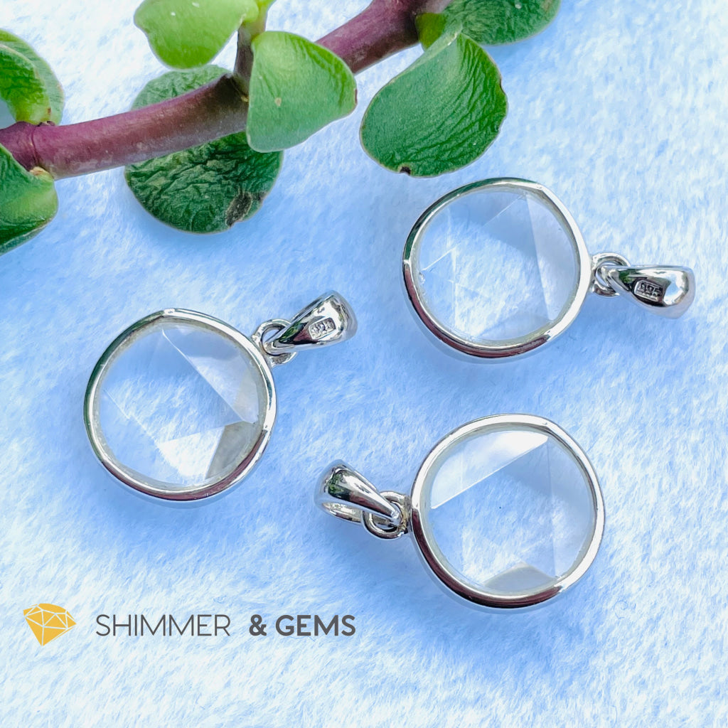 Star Of David Clear Quartz 12Mm Pendant 925 Silver (Master Crystal) Charms & Pendants