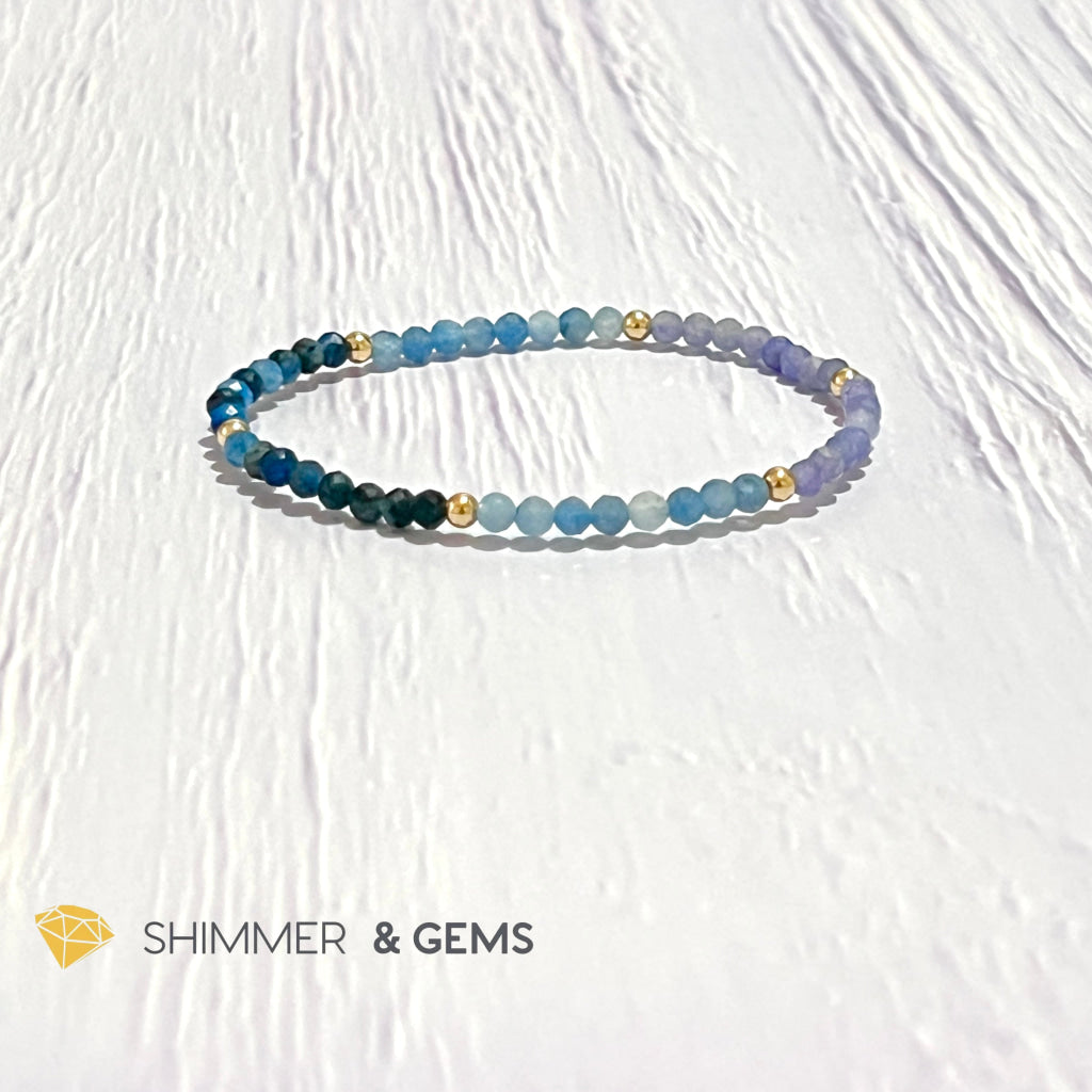 Stress Release Bracelet (Aquamarine Kyanite Tanzanite)4Mm