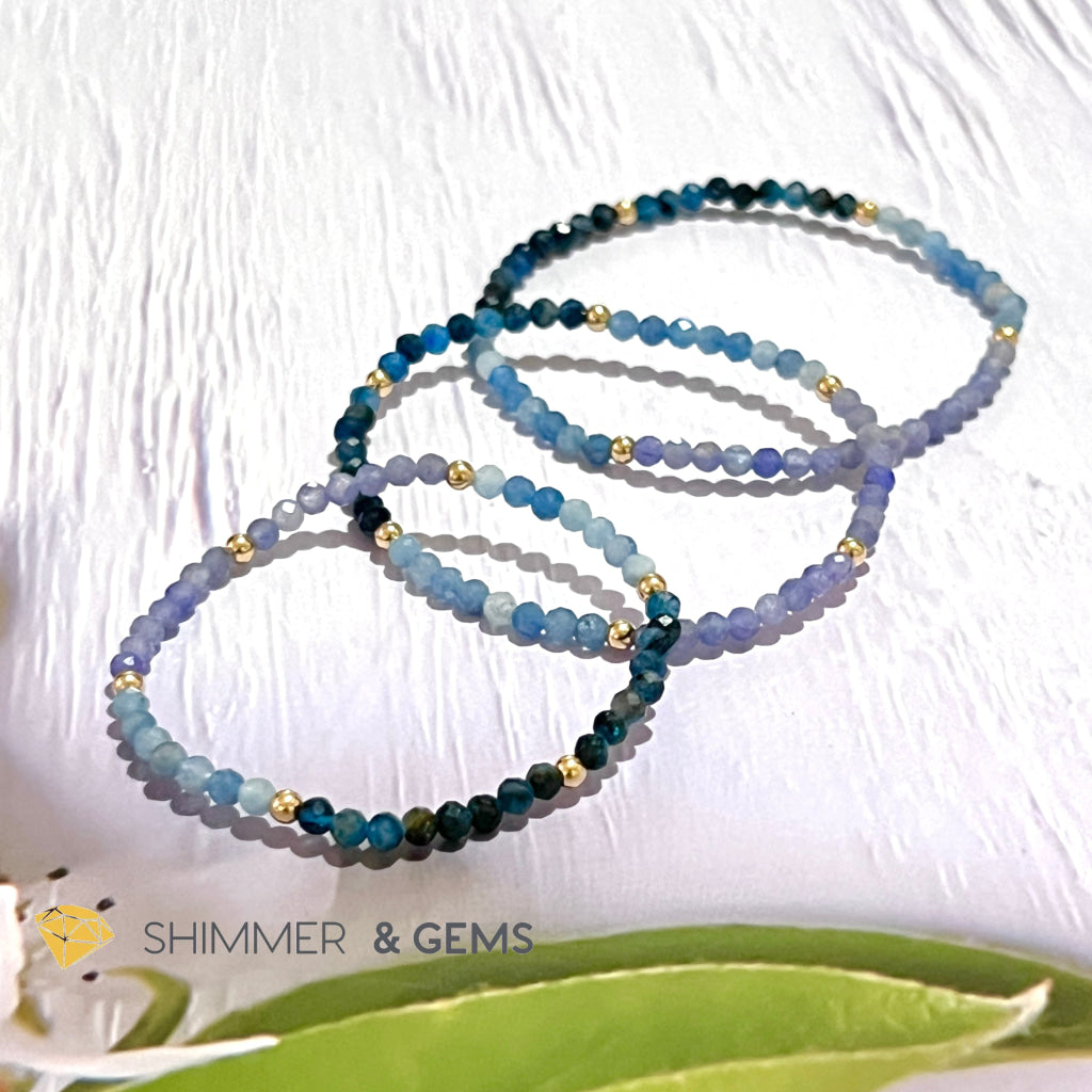 Stress Release Bracelet (Aquamarine Kyanite Tanzanite)4Mm